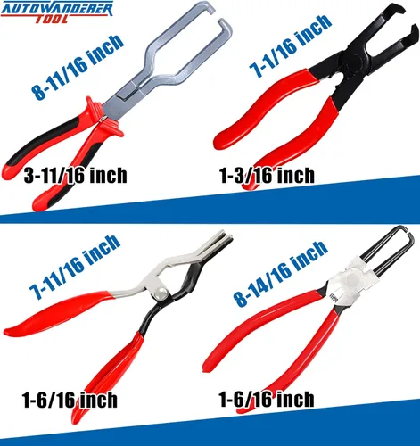 Vista 6 de Herramienta de desconexión de línea de combustible 4 en 1: juego de alicates con alicates de 80°, removedor de manguera, pinza de filtro
