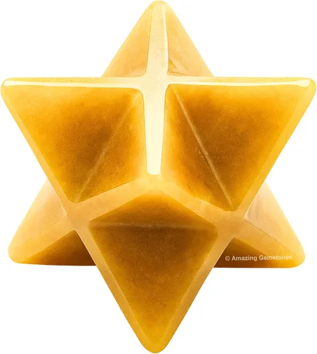 Vista 48 de Amazing Gemstone Cristal de Merkaba de piedra lunar arcoíris, estrella metafísica de Merkaba de 1 pulgada para meditación, cristal de tetraedro