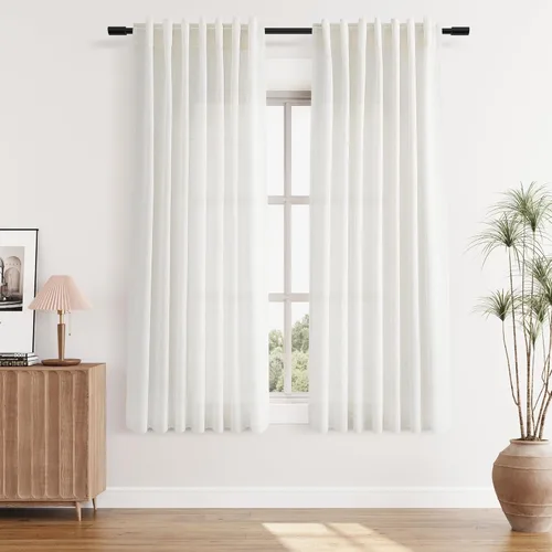 Vista 205 de Aersas Aqua Green Linen Curtains 84 Inches Long 2 Panels Set Back Tab Rod Pocket Living Room Curtain Farmhouse Rustic Light Filtering Hook Drapes