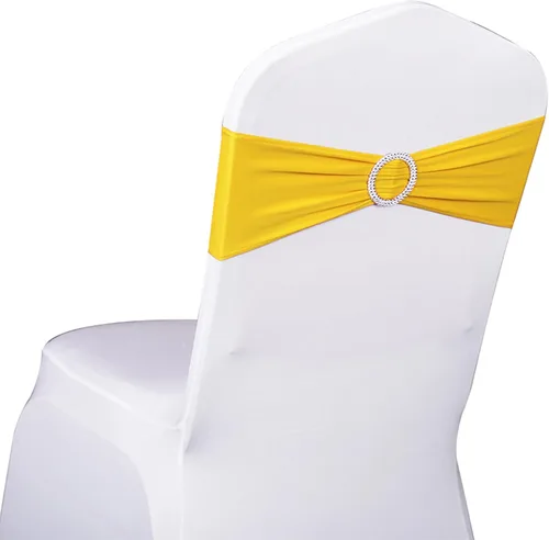 Vista 14 de Paquete de 50 bandas de elastano para silla de boda, lazos para silla de boda, bandas para fiesta de cumpleaños, aniversario, eventos, ceremonia