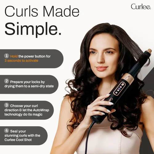 Vista 2 de Secador de Pelo con Cepillo 1200 Vatios 6 en 1 Accesorios para el Cabello Secador Automático con Rizador y Caja de Almacenamiento en Negro