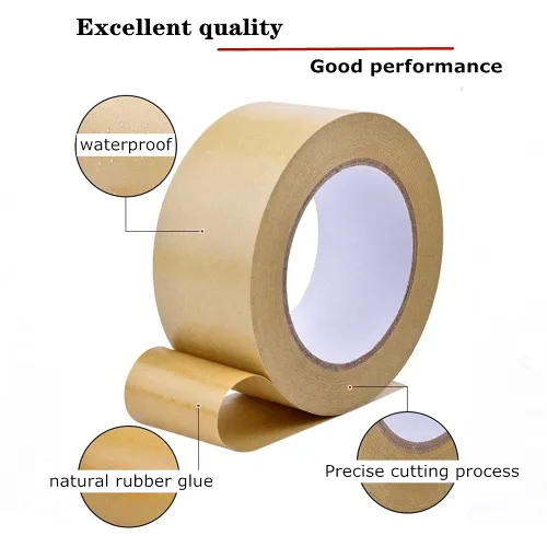 Vista 2 de LucaSng Cinta de papel kraft biodegradable para sellar, cinta de embalaje marrón cinta engomada para cajas de embalaje, sellado de cartón y cartón