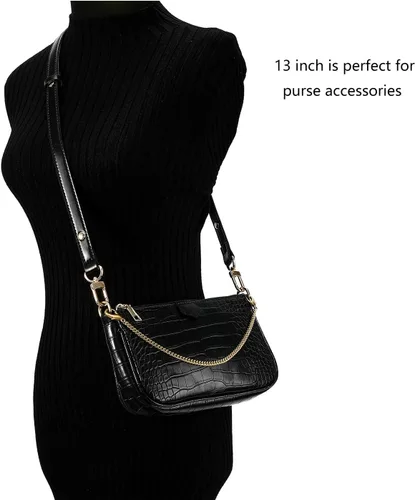 Vista 7 de Yichain Mini Linda Correa de Cadena de Bolso de Mano Correa de Repuesto para Bolso de Mano con Hombro Accesorios de Encanto (Oro Antiguo, 33 cm)