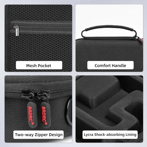Vista 8 de BRDRC Funda de transporte para Insta360 GO Ultra, bolsa de almacenamiento de viaje de nailon portátil, funda protectora rígida con correa
