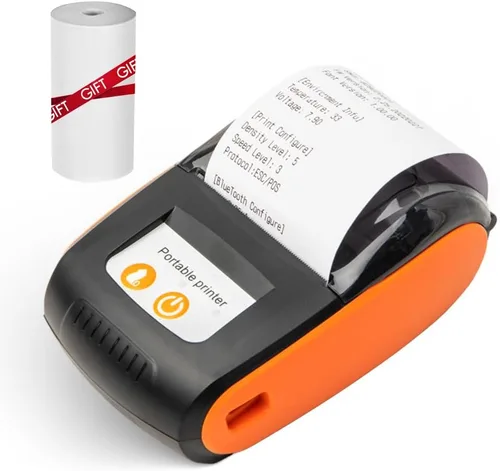 Impresora portátil de recibos, 2.283 in Mini BT Impresora térmica USB Impresora Móvil, Compatible con Android para Sistema para Restaurantes de