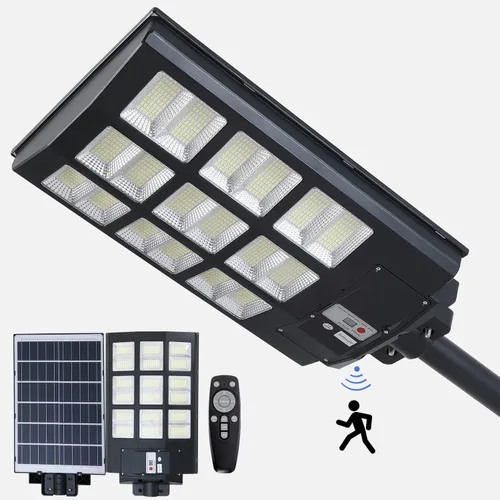 Vista 11 de Solar Street Lights Outdoor, IP67 Waterproof, with Motion Sensor, Remote, and Auto Dusk to Dawn Bright 6500K LED Solar Powered for Patio, Garden