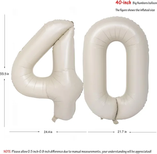Vista 332 de Globos de 40 pulgadas con números de caramelo, papel de aluminio de helio, globos de látex de Mylar para fiesta de cumpleaños, decoración digital 0