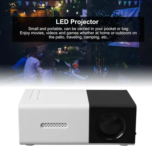 Vista 5 de Mini proyector 1080P HD proyector portátil para niños cine en casa videos negro o blanco proyector mini proyector para proyectores de video