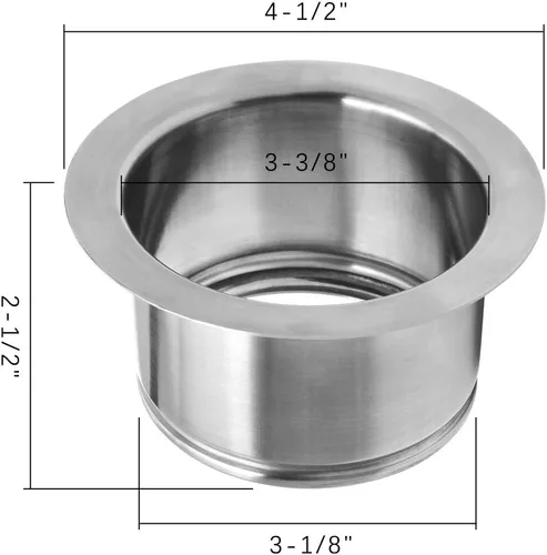 Vista 3 de Brida extendida de eliminación de basura, brida profunda para fregadero de cocina para trituradores que utilizan un montaje de 3 pernos, se ajusta