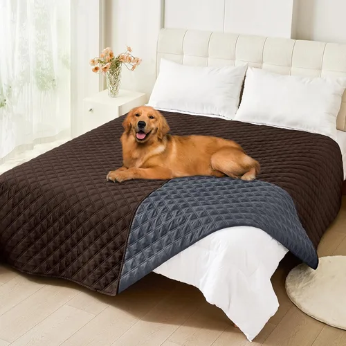 Vista 74 de Smiry Funda impermeable para cama de mascota, suave y lavable, para cama, sofá, reversible, perros pequeños, medianos, grandes, gatos, diseño
