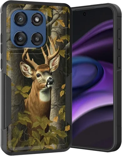 Vista 44 de para Moto G Play 4G 2024, funda de dos capas híbrida resistente y a prueba de golpes, PC duro + silicona suave protectora para Motorola Moto G Play