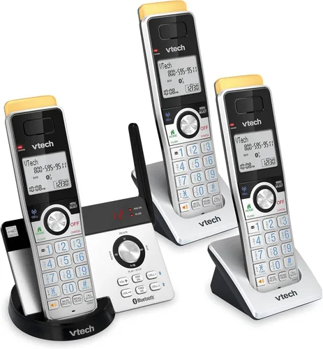 Vista 12 de VTech IS8128-11 - Teléfono inalámbrico DECT 6.0 de alcance superlargo para el hogar con contestador automático, alcance de hasta 2300 pies, bloqueo