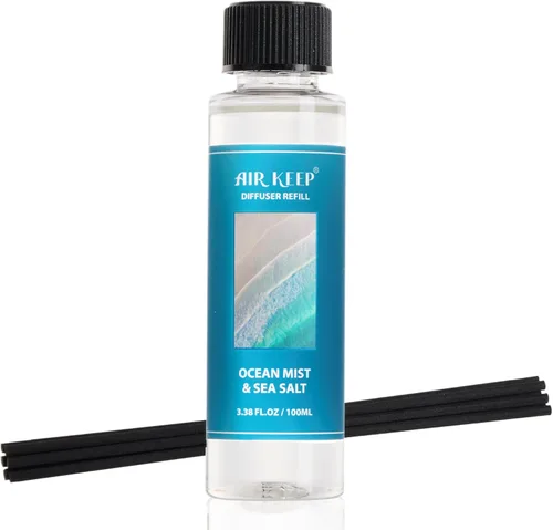 Vista 38 de Airkeep Juego de difusor de varillas – 3.38 onzas líquidas (3.4 fl oz), difusor de aroma de bambú para el hogar, incluye 8 varillas difusoras