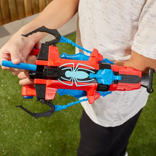 Vista 4 de NERF Marvel Spider-Man Lanzador Spider Strike 'n Splash, juguetes de superhéroes para niños, a partir de 5 años, Nerf Blaster para niños, función