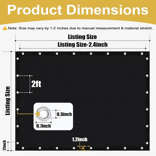 Vista 3 de Shade&Beyond - Tela de sombra con 90% de protección solar y ojales, toldo para pérgola, protector solar de lona de malla para patio, exteriores