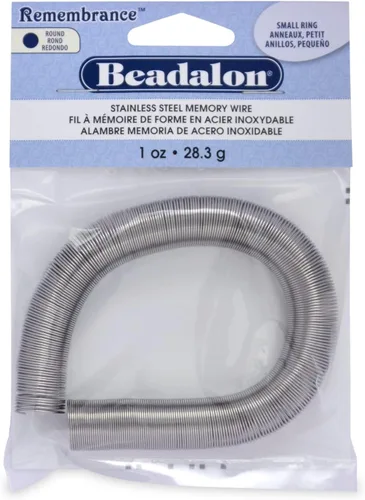Vista 9 de Beadalon Remembrance - Alambre de memoria de acero inoxidable, resistente, redondo, pulsera, grande, brillante, 8 onzas, aprox. 240 bobinas