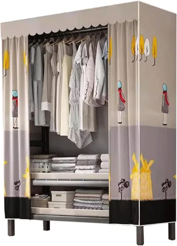 Vista 10 de large closets Portable Wardrobe Closet with Thick Cloth Cover Clothes Closet for Bedroom Storage Closet Metal Frame Wardrobe Closet Space-saving