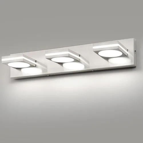 Vista 18 de OKELI Lámpara LED de tocador de baño de 2 luces, color negro mate, moderna lámpara de pared sobre espejo (3CCT, 3000K-6000K)
