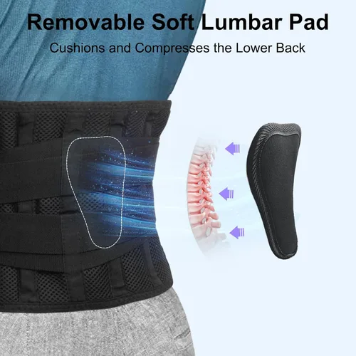 Vista 3 de AIDY-PRO Soporte lumbar para dolor de espalda baja para hombres y mujeres, soporte ajustable con almohadilla de soporte lumbar, diseño transpirable