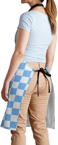 Vista 8 de Checkered Adjustable Neck Bib Apron with Pocket for Men Women, Waterproof Aprons Gifts for Kitchen Painting Gardening