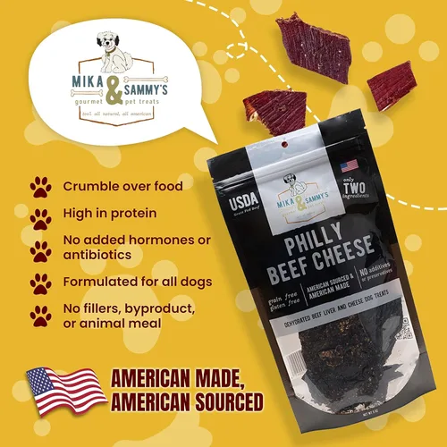 Vista 8 de Mika & Sammy's Gourmet - Golosinas para perros de hígado de res hechas en los Estados Unidos (queso de res 5 onzas)