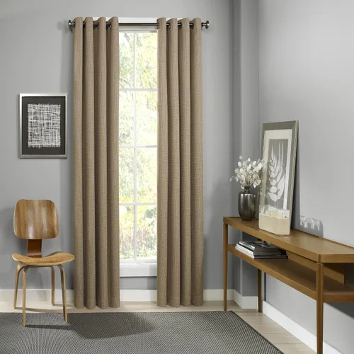 Vista 8 de ECLIPSE Cortinas opacas para dormitorio, 52 x 95 pulgadas, aislamiento térmico, panel individual con ojales, tratamiento de ventana, sala de estar