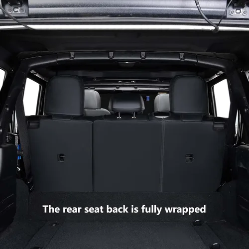 Vista 5 de Fundas de asiento personalizadas para Jeep Wrangler JK 2 puertas Sahara Rubicon Freedom Wheeler Willys Sport 2013 2014 2015 2016 2017 2018 piel