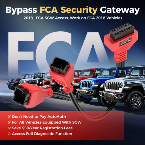 Vista 3 de Autel Adaptador original OBD2 12+8 para Chrysler OBD II, protocolo de pasarela de cable de derivación, derivación de seguridad universal 12 8