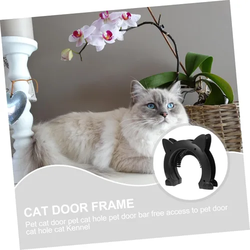 Vista 2 de Toyvian 1set Pet Cat Door Plastic Cat Door for Interior Use Easy Installation for Litter Box Access Convenient for Pets to Travel Freely