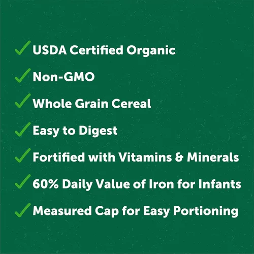 Vista 4 de Beech-Nut Cereal orgánico para bebé, cereales de avena etapa 1 para bebés, recipiente de 8 onzas (paquete de 6)