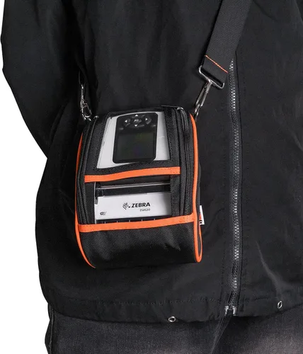 Vista 4 de Para Zebra QLN320 & ZQ620 Estuche de transporte portátil para impresora térmica con correa para el hombro Naranja