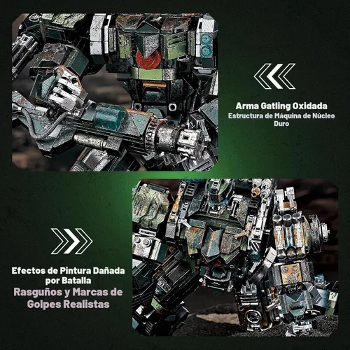 Vista 4 de HIGH GODO Mech - Juego de bloques de construcción para adultos, kit de construcción de modelos de robot motorizado con múltiples armas