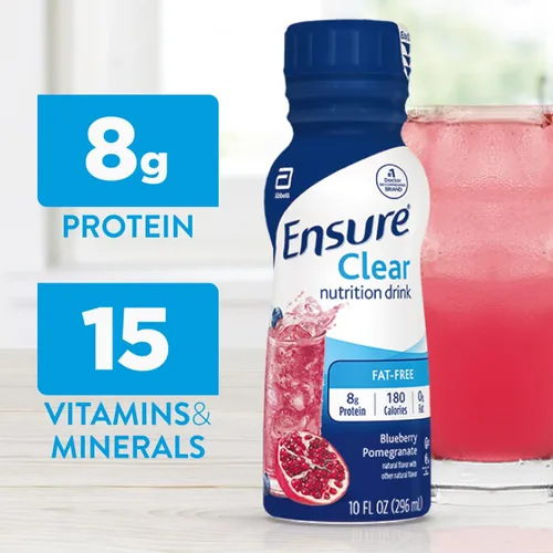 Vista 4 de Bebida nutricional Ensure Clear, sabor granada arándano, 10 onzas, 12 unidades, 3, 3