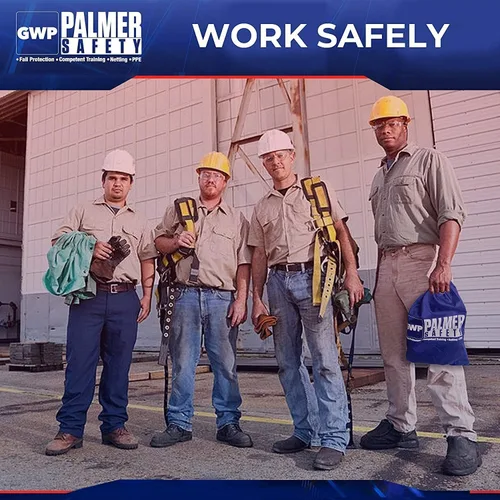 Vista 7 de Arnés de seguridad Palmer Safety con cordón desmontable de 6 pies Cordón de una sola pierna con absorción de impactos internos y gancho de cierre