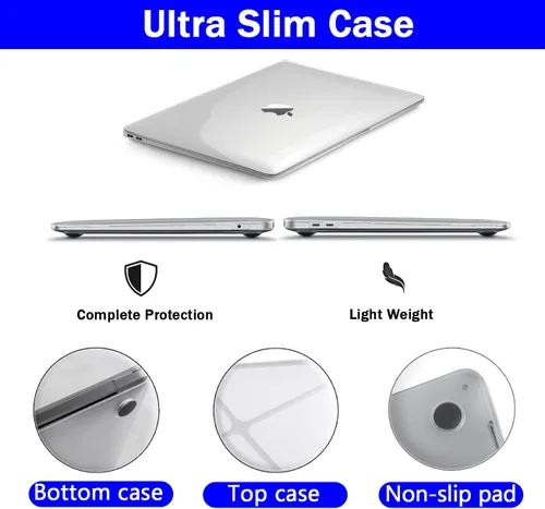 Vista 2 de GVTECH Funda para MacBook Air de 13 pulgadas (2010-2017) A1369 A1466 carcasa rígida de plástico, carcasa negra