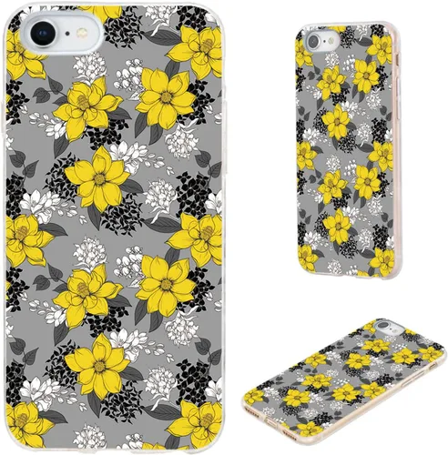 Vista 25 de Funda protectora completa delgada y suave de TPU transparente para iPhone SE 2022/2020, iPhone 8/7/6S/6 - Diseño de música divertida guitarra