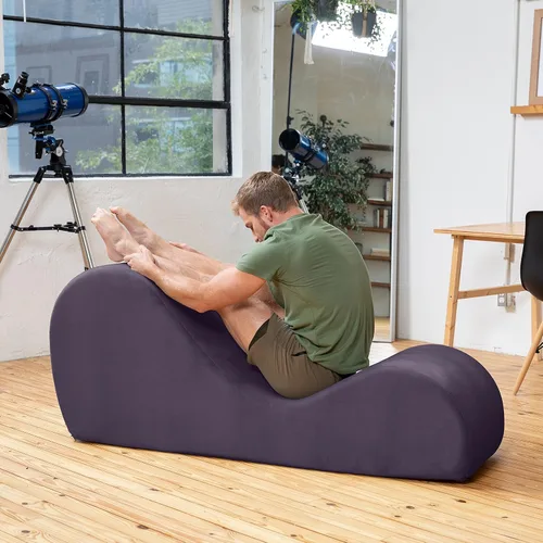 Vista 5 de Avana Elegante tumbona para yoga, para estiramiento, relajación, berenjena.