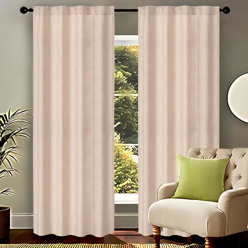 Vista 8 de Cortinas de lino natural, cortinas de lino, cortinas de granja para sala de estar, cortinas con pestañas superiores, cortinas de lino con pestañas