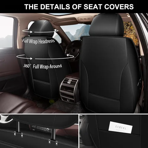 Vista 3 de Fundas de asiento para Ranger, 2 fundas de asiento delantero de piel sintética para Ford Ranger Crew Cab 2019-2024 2025 (no compatible con Raptor)