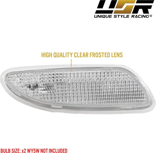 Vista 6 de USR DEPO 01-07 W203 Clase C - Juego de luces laterales transparentes para parachoques (izquierda + derecha) compatible con Mercedes Benz W203 Clase
