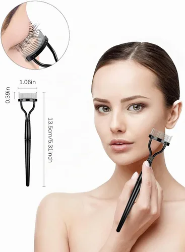 Vista 3 de EBANKU 7 Uds. Herramientas de cepillo de peine de pestañas, cepillo de cejas, peine separador de pestañas, herramienta profesional para cejas