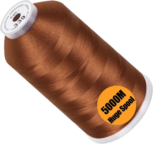 Vista 23 de New brothread - Bobina única de 5000 m de hilo de poliéster para máquina de bordar 40WT para máquinas comerciales y domésticas - Marigold