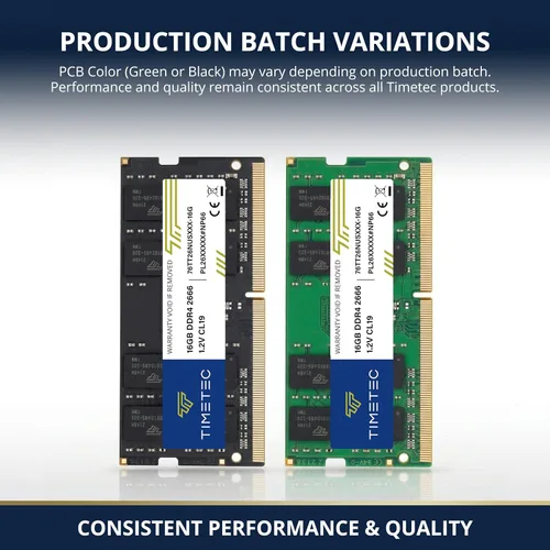Vista 2 de Timetec Kit seleccionado de 32 GB (2 x 16 GB) DDR4 2666 MHz (PC4-2666V) PC4-21300 SODIMM RAM para portátil - Módulo de memoria sin búfer de 260