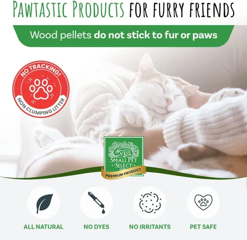Vista 4 de Small Pet Select Cama de Pellets de Pino 40lb, Pellets de Arena para Conejo, Cobaya, Hámster, Conejito y Otros Animales Pequeños, Hecho en EE.UU.