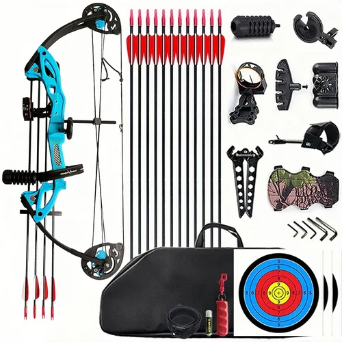Vista 12 de Lanneret Juegos de arco compuesto y tiro con arco – Arcos compuestos de tiro con arco a mano derecha, 15-29 libras, peso de tracción ajustable