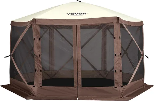 Vista 8 de VEVOR Gazebo Emergente con Pantalla de 6 Lados, Refugio Solar con 6 Telas de Privacidad Removibles contra el Viento y Ventanas de Malla, Carpa