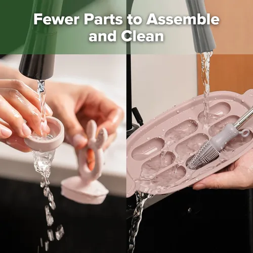 Vista 6 de Haakaa Combo de Alimentador de Frutas para Bebés y Bandeja de Silicona para Congelador Nibble - Molde de Paletas de Leche Materna para Alivio