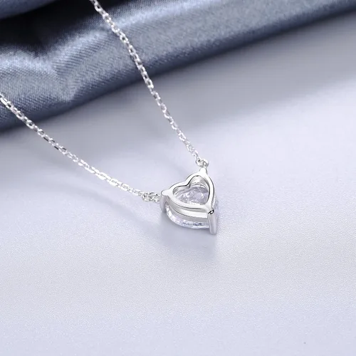 Vista 3 de Bo&Pao Collar de plata de ley 925 con circonita cúbica, 18 pulgadas, ajustable, Circonia cúbica