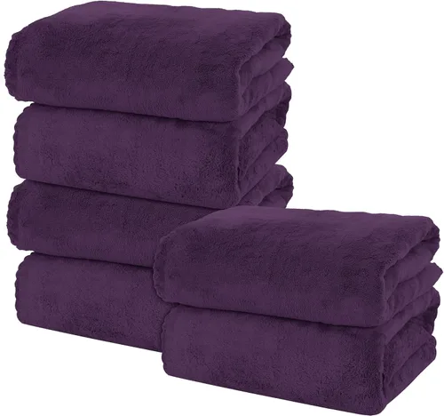 Vista 36 de MOONQUEEN Juego de 6 toallas de baño premium - Secado rápido - Toallas de microfibra de terciopelo coral altamente absorbentes - Uso multipropósito