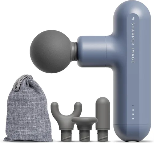 Vista 11 de Sharper Image Pistola de masaje de percusión de tejido profundo, Powerboost Move Evo, masajeador de mano recargable para calor y frío, 4 velocidades